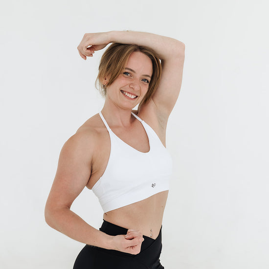 PURE WHITE SOLO STRAP BRA - UNLMTD Active + Lounge