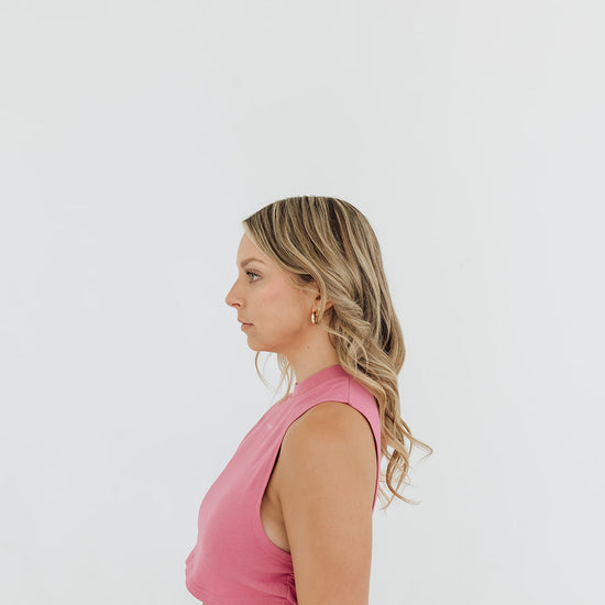 UNLMTD RUCHED CROP TEE (FLAMINGO PINK) - UNLMTD Active + Lounge