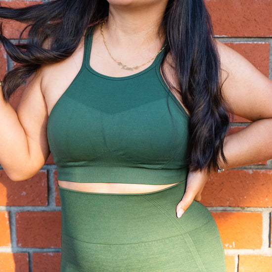 Forest Green UltraSculpt High-Support Sports Bra - UNLMTD Active + Lounge