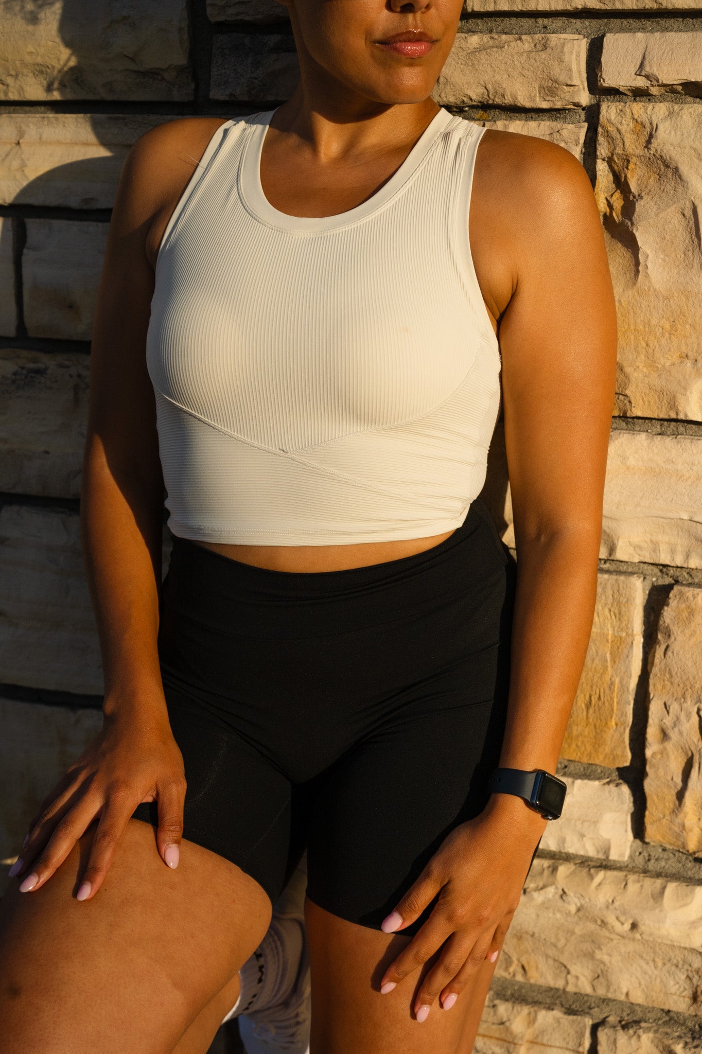 Favorite Sculpt Ribbed Crop Top (Ivory) - UNLMTD Active + Lounge