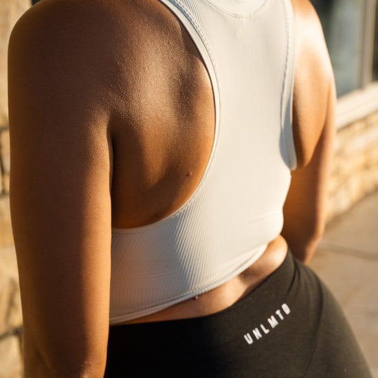 Favorite Sculpt Ribbed Crop Top (Ivory) - UNLMTD Active + Lounge