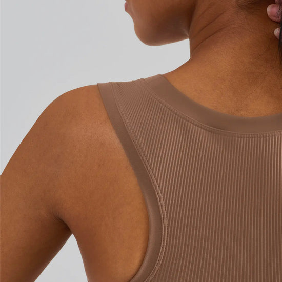 Sculpt Ribbed Favorite Crop Top (Frappuccino) - UNLMTD Active + Lounge